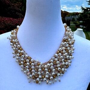 Lily Lough Boutique Pearl and Crystal Necklace